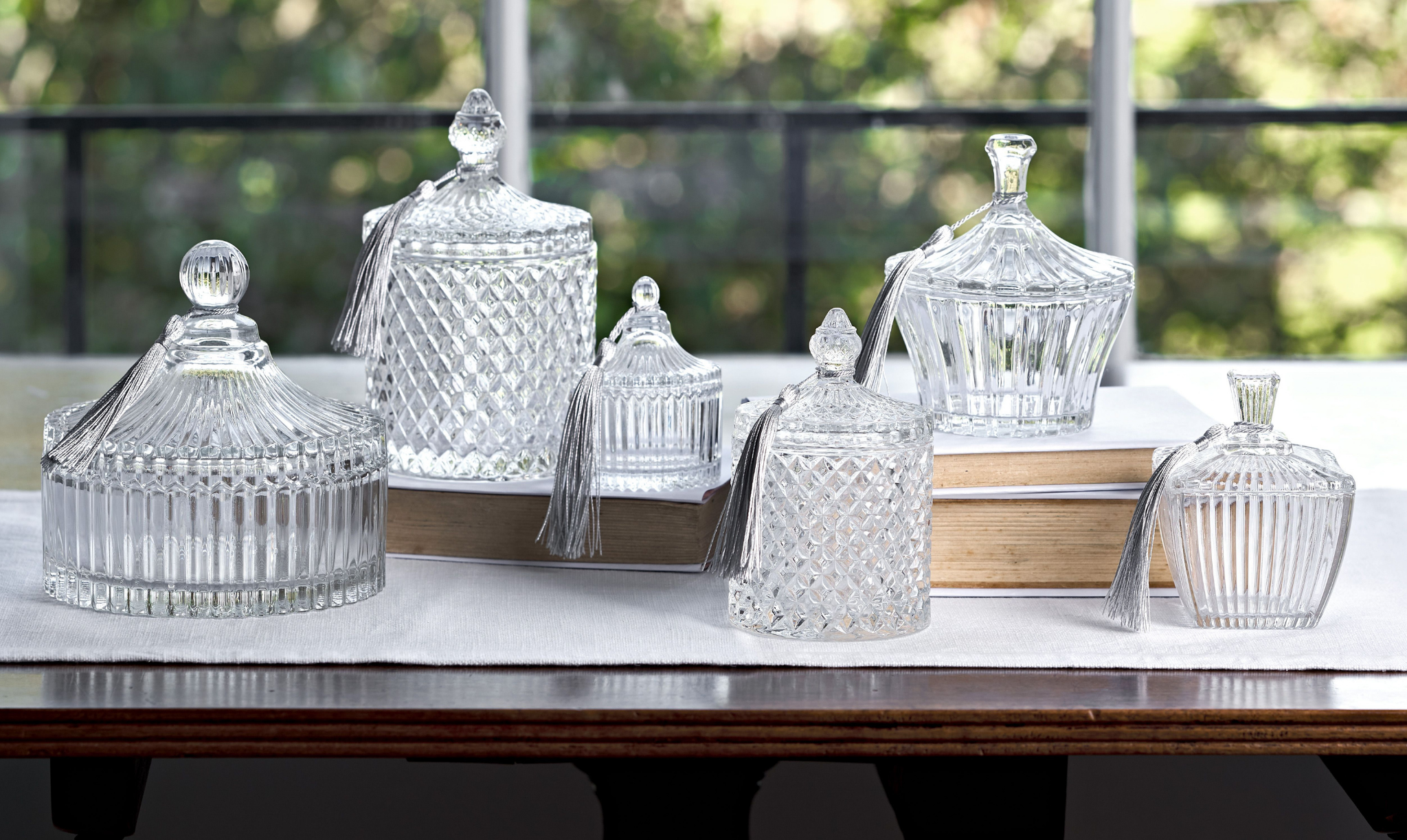 Glass Bon Bon Jars Brissi