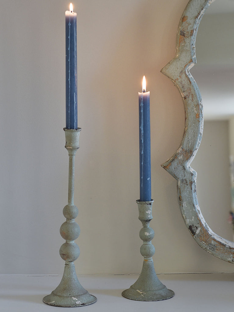 Gustavian Candlestick Grey Low Candle Holder BRISSI 