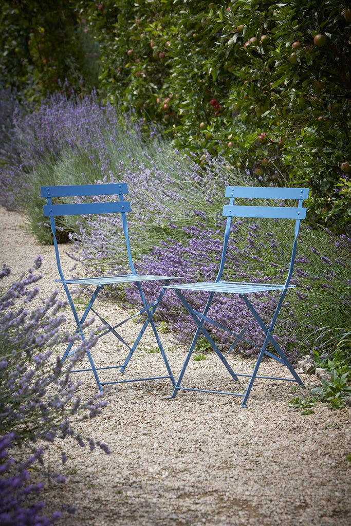Bistro Chairs Set of 2 Blue Garden Furniture BRISSI 