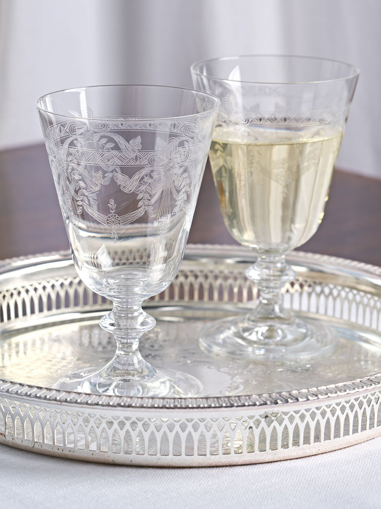 Victoria Engraved Crystal Wine Glass - Set of 4 Glassware BRISSI