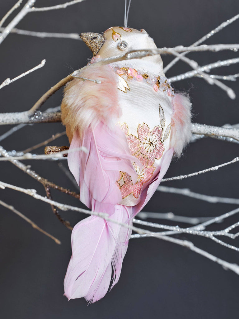 Feather Bird Decoration Pink Large Christmas BRISSI 