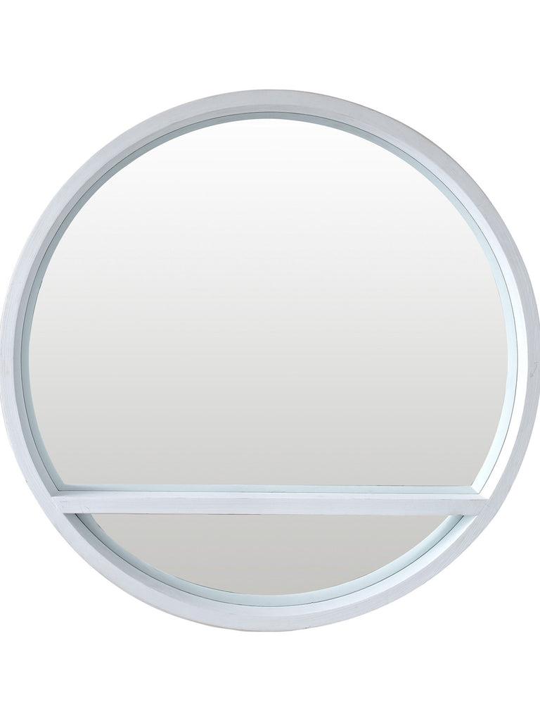 Luna Circular Mirror White with Shelf MIRRORS BRISSI 