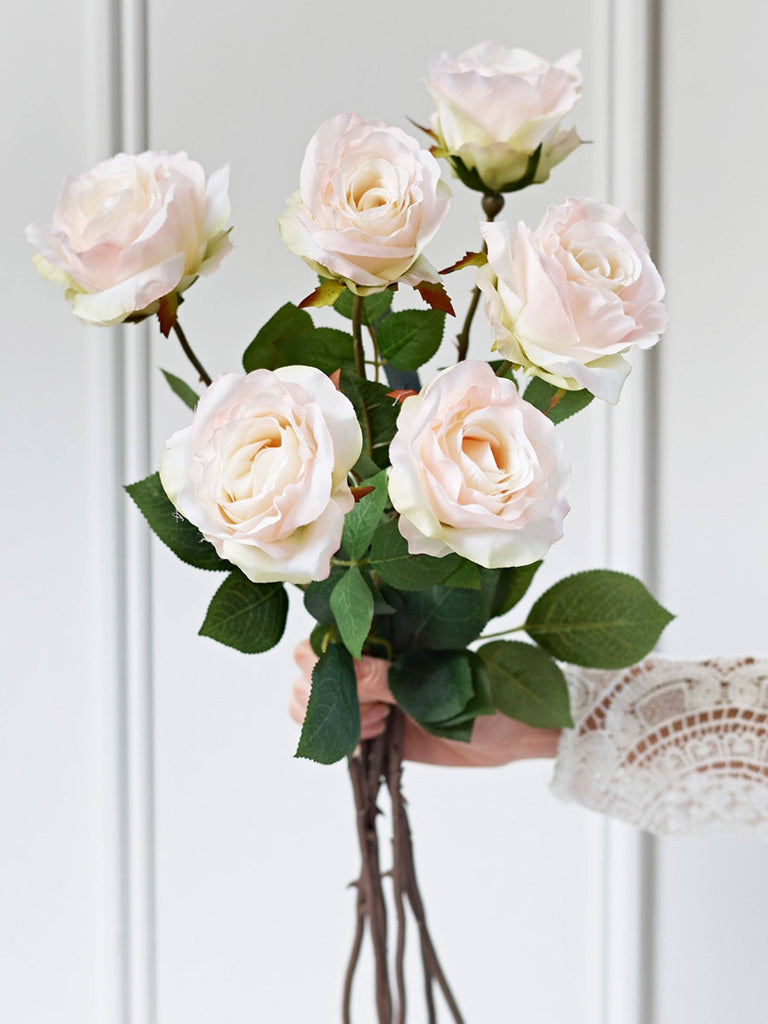 Classic Rose Stem - Blush Pink Flowers & Foliage BRISSI