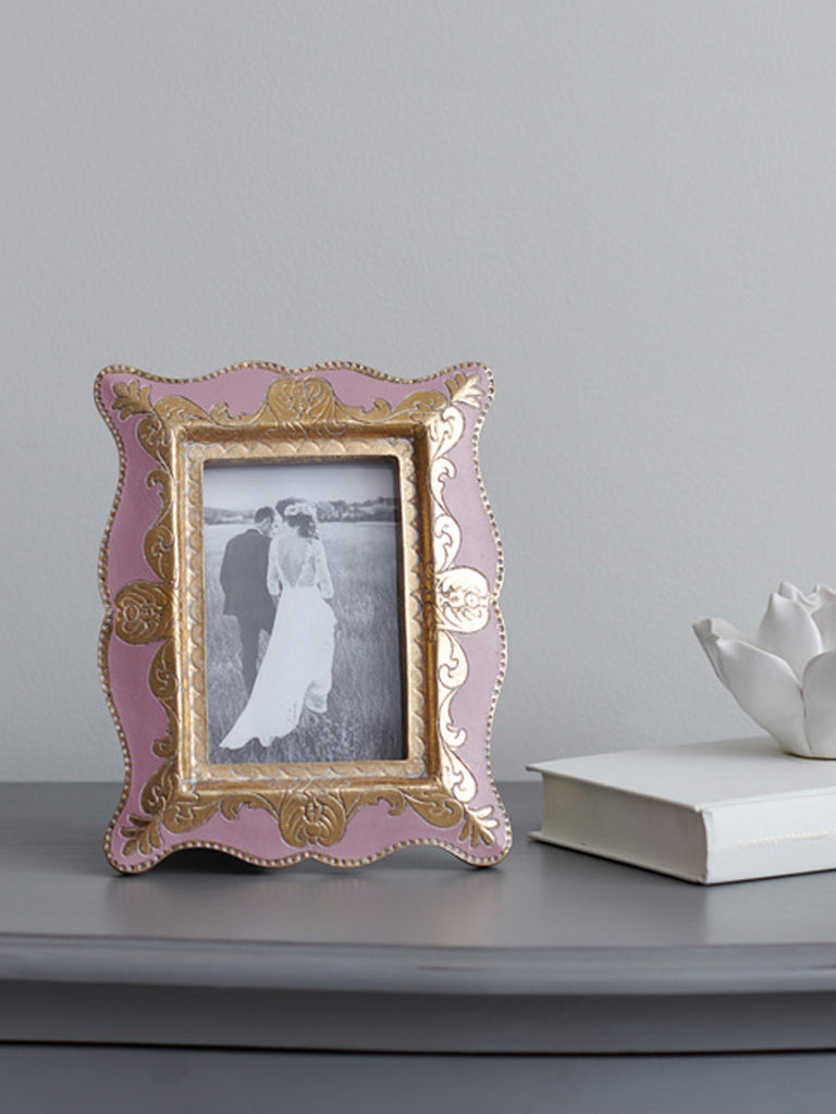 Anaya Pink & Gold Photo Frame - 4x6 inches Picture Frames BRISSI