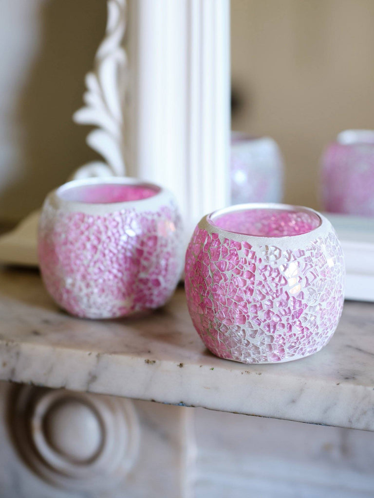 Mosaic Tealight Holder Pink Candle Holders BRISSI 