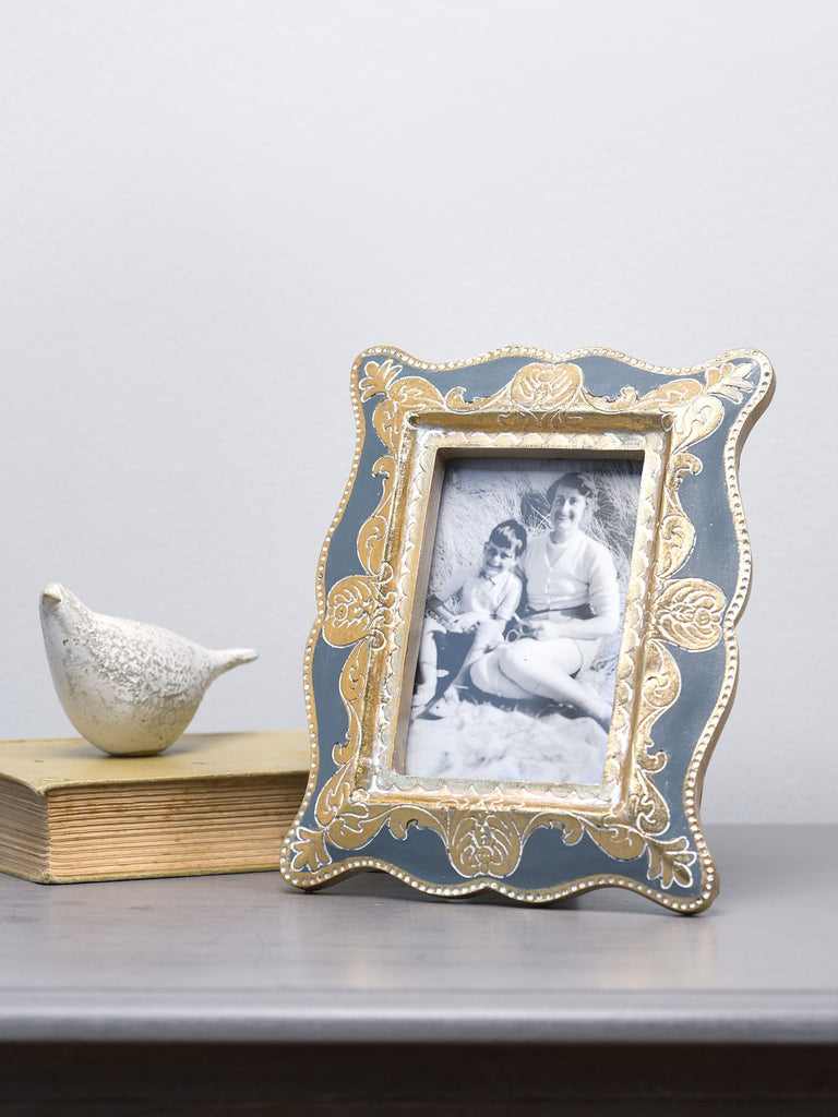 Anaya Grey & Gold Photo Frame - 4x6 inches Picture Frames BRISSI