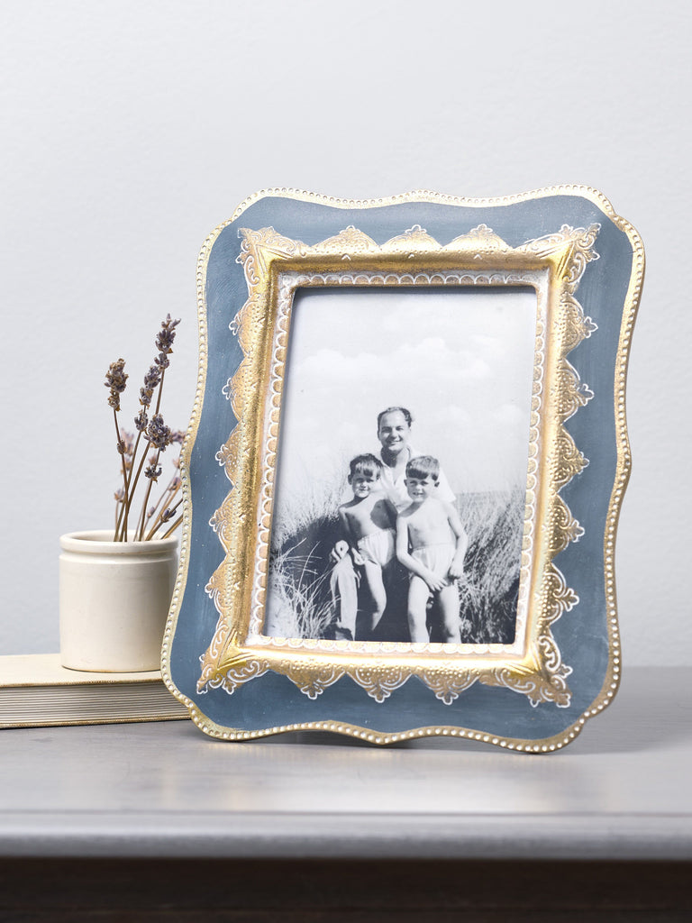 Puja Grey & Gold Photo Frame - 5x7 inches Picture Frames BRISSI